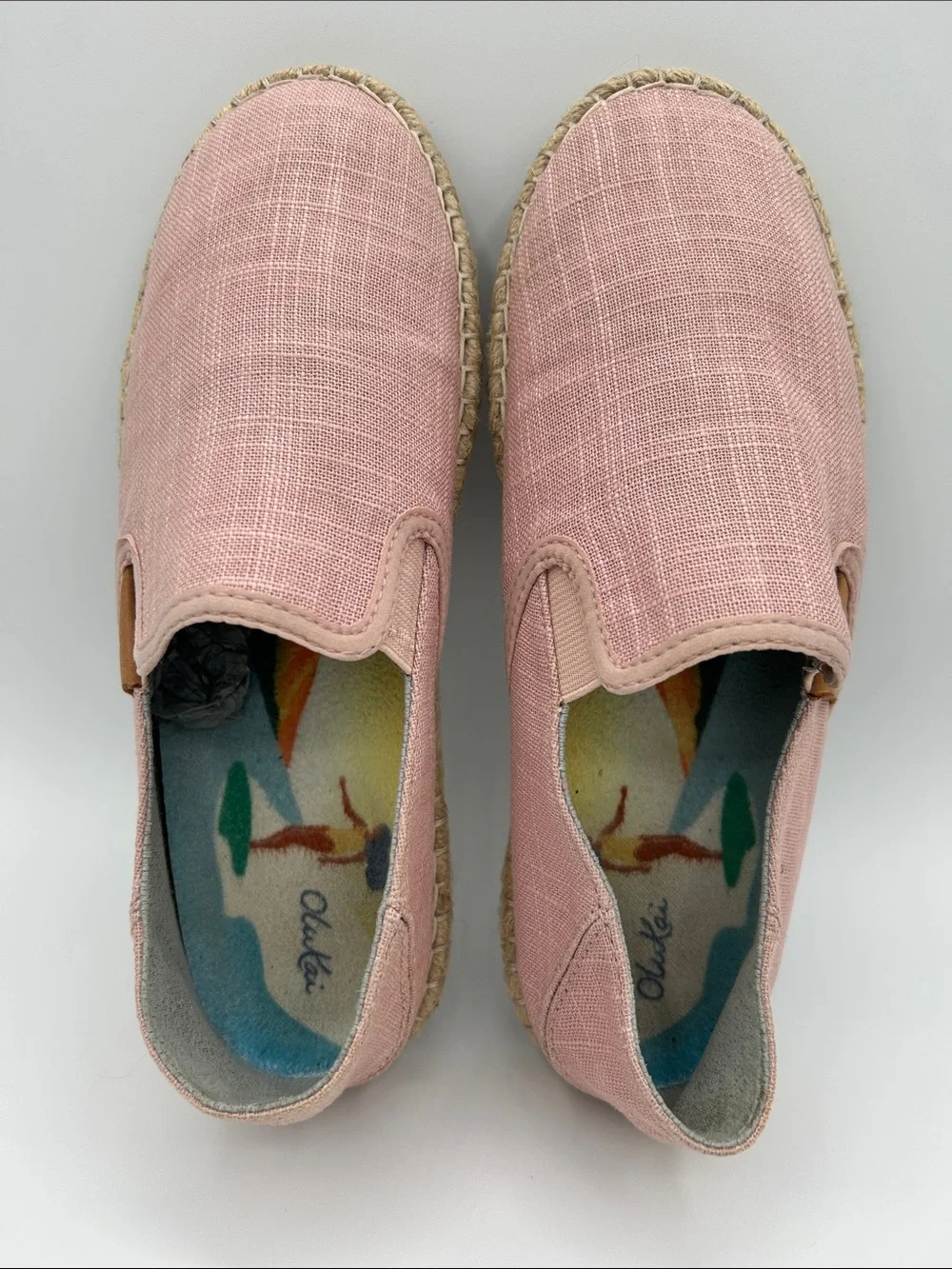 OluKai Ladies Size 6 Pink Kaula Pa’a  Kapa Loafers
